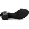 imageAllegra K Womens Block Low Heels Ankle Strap SandalsBlack Patent