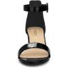 imageAllegra K Womens Block Low Heels Ankle Strap SandalsBlack Patent