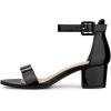 imageAllegra K Womens Block Low Heels Ankle Strap SandalsBlack Patent