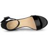 imageAllegra K Womens Block Low Heels Ankle Strap SandalsBlack Patent
