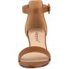 imageAllegra K Womens Block Low Heels Ankle Strap SandalsBrown