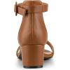 imageAllegra K Womens Block Low Heels Ankle Strap SandalsBrown