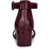 imageAllegra K Womens Block Low Heels Ankle Strap SandalsBurgundy