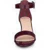 imageAllegra K Womens Block Low Heels Ankle Strap SandalsBurgundy