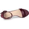 imageAllegra K Womens Block Low Heels Ankle Strap SandalsBurgundy