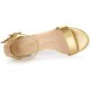 imageAllegra K Womens Block Low Heels Ankle Strap SandalsGold