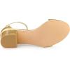 imageAllegra K Womens Block Low Heels Ankle Strap SandalsGold