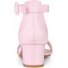 imageAllegra K Womens Block Low Heels Ankle Strap SandalsPink