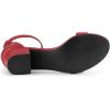 imageAllegra K Womens Block Low Heels Ankle Strap SandalsRed