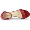 imageAllegra K Womens Block Low Heels Ankle Strap SandalsRed