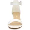 imageAllegra K Womens Block Low Heels Ankle Strap SandalsWhite