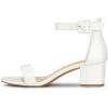 imageAllegra K Womens Block Low Heels Ankle Strap SandalsWhite