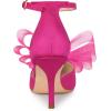 imageAllegra K Womens Bow Tie Ankle Strap Stiletto High Heels PumpsHot Pink