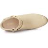 imageAllegra K Womens Buckle Side Zip Chunky Heels Ankle BootsBeige