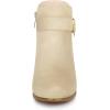 imageAllegra K Womens Buckle Side Zip Chunky Heels Ankle BootsBeige