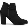 imageAllegra K Womens Buckle Side Zip Chunky Heels Ankle BootsBlack