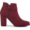imageAllegra K Womens Buckle Side Zip Chunky Heels Ankle BootsBurgundy