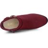 imageAllegra K Womens Buckle Side Zip Chunky Heels Ankle BootsBurgundy