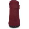 imageAllegra K Womens Buckle Side Zip Chunky Heels Ankle BootsBurgundy