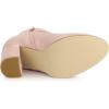 imageAllegra K Womens Buckle Side Zip Chunky Heels Ankle BootsDust Pink