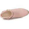 imageAllegra K Womens Buckle Side Zip Chunky Heels Ankle BootsDust Pink