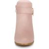 imageAllegra K Womens Buckle Side Zip Chunky Heels Ankle BootsDust Pink