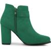 imageAllegra K Womens Buckle Side Zip Chunky Heels Ankle BootsEmerald Green