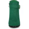 imageAllegra K Womens Buckle Side Zip Chunky Heels Ankle BootsEmerald Green