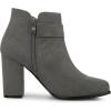 imageAllegra K Womens Buckle Side Zip Chunky Heels Ankle BootsGrey