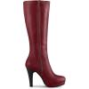 imageAllegra K Womens Chunky Heel Round Toe Platform Knee High BootsBurgundy