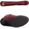 imageAllegra K Womens Chunky Heel Round Toe Platform Knee High BootsBurgundy