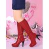 imageAllegra K Womens Chunky Heel Round Toe Platform Knee High BootsRed