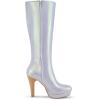 imageAllegra K Womens Chunky Heel Round Toe Platform Knee High BootsSilver