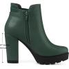 imageAllegra K Womens Chunky High Heel Platform Ankle BootsDark Green