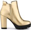 imageAllegra K Womens Chunky High Heel Platform Ankle BootsGold