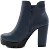 imageAllegra K Womens Chunky High Heel Platform Ankle BootsNavy Blue