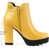 imageAllegra K Womens Chunky High Heel Platform Ankle BootsYellow