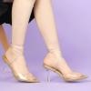 imageAllegra K Womens Clear Heels Lace Up Strappy Stiletto Transparent Heel SandalsGold