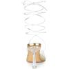 imageAllegra K Womens Clear Heels Lace Up Strappy Stiletto Transparent Heel SandalsGold