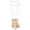 imageAllegra K Womens Clear Heels Lace Up Strappy Stiletto Transparent Heel SandalsSilver