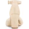 imageAllegra K Womens Faux Fur Ankle Strap Block Heels SandalsBeige