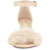 imageAllegra K Womens Faux Fur Ankle Strap Block Heels SandalsBeige