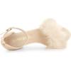 imageAllegra K Womens Faux Fur Ankle Strap Block Heels SandalsBeige