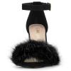 imageAllegra K Womens Faux Fur Ankle Strap Block Heels SandalsBlack