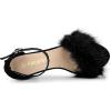 imageAllegra K Womens Faux Fur Ankle Strap Block Heels SandalsBlack