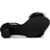 imageAllegra K Womens Faux Fur Ankle Strap Block Heels SandalsBlack