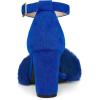 imageAllegra K Womens Faux Fur Ankle Strap Block Heels SandalsDeep Blue