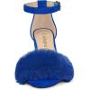 imageAllegra K Womens Faux Fur Ankle Strap Block Heels SandalsDeep Blue