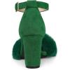 imageAllegra K Womens Faux Fur Ankle Strap Block Heels SandalsGreen