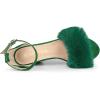 imageAllegra K Womens Faux Fur Ankle Strap Block Heels SandalsGreen